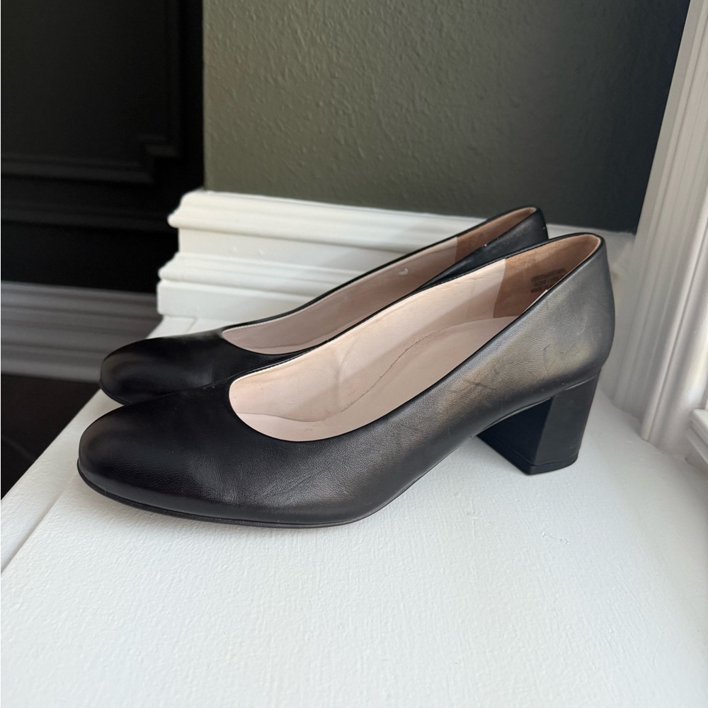 NWOT Paul Green Samona Black Soft Leather Arch Support Comfort Low Block Heels